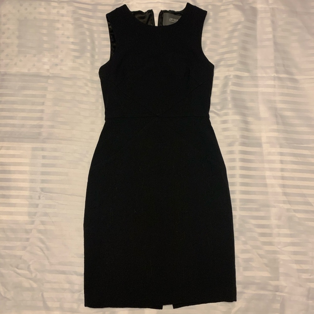 Black fitted suit-style dress